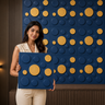 Nidhi Decor Non Self Adhesive Navy Blue Moon 3D PVC Wall Panel 1.5x1.5 Ft – Premium 5-Year Mumbai