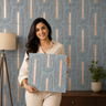 Nidhi Decor Non Self Adhesive Teal Gold 3D PVC Wall Panel 1.5x1.5 Ft – Premium 5-Year Life Mumbai