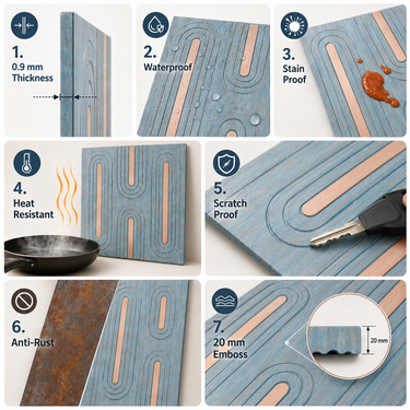 Non Self Adhesive Teal Gold 3D Panel Room Setting – Nidhi Decor Mumbai India