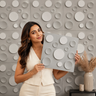 Nidhi Decor Non Self Adhesive White Silver Moon 3D PVC Wall Panel 1.5x1.5 Ft – Premium 5-Year Mumbai