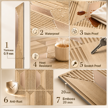 Non Self Adhesive Beech Wood 3D Acrylic Panel Room Setting – Nidhi Decor Mumbai India