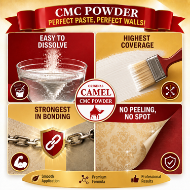 Nidhi Decor CMC Wallpaper Glue Close-Up – Camel Brand Adhesive for Paste Wallpapers India