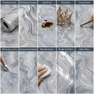 Non Self Adhesive White Blue Abstract Wallpaper Room Setting – Nidhi Decor 50 Sq.Ft Mumbai