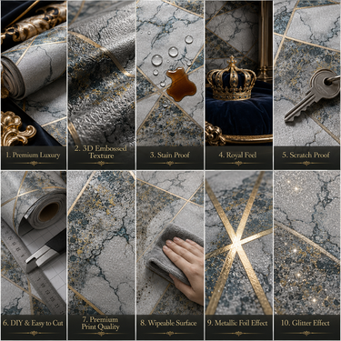 Blue Shade Multiverse Abstract Wallpaper Roll 50 Sq.Ft | 180 GSM 5-Year Life | Nidhi Decor Mumbai