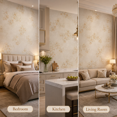 Light Yellow Leaves Wallpaper Close-Up Botanical Pattern | Fresh Wall Decor | Nidhi Decor Mumbai