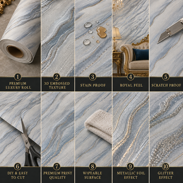 Blue Wave Wallpaper Close-Up Ocean Pattern | Coastal Wall Decor | Nidhi Decor Mumbai