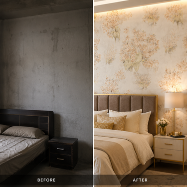 Non Self Adhesive Peach Floral 58 SQFT Wallpaper