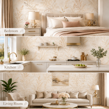 Non Self Adhesive Peach Floral 58 SQFT Wallpaper