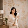 Nidhi Decor Peach Floral Non-Adhesive Wallpaper 50 Sq.Ft – Soft Romantic Botanical Wall Decor Mumbai