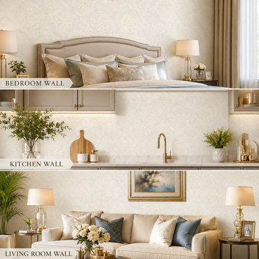 Non Self Adhesive Plain White Royal Touch 58 SQFT Wallpaper