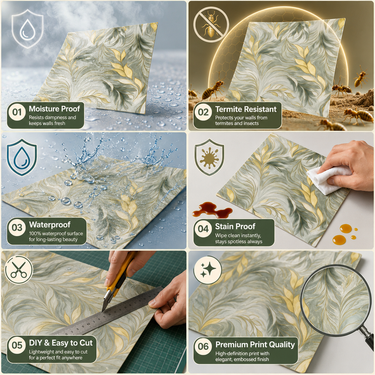 Self Adhesive PVC Foam Wall Sheet 2x2 ft (ND-178) | 2mm Damp-Proof Wall Decor