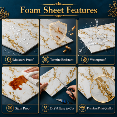 Self Adhesive PVC Foam Wall Sheet 2x2 ft (ND-125) | 2mm Damp-Proof Wall Decor