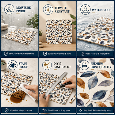 Self Adhesive PVC Foam Wall Sheet 2x2 ft (ND-177) | 2mm Damp-Proof Wall Decor