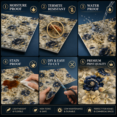 Self Adhesive PVC Foam Wall Sheet 2x2 ft (ND-175) | 2mm Damp-Proof Wall Decor