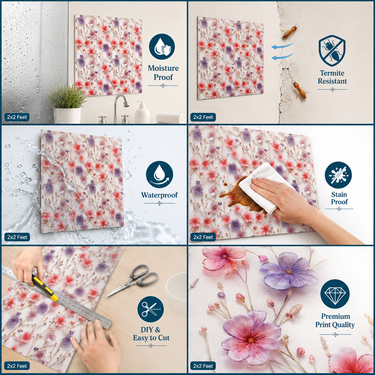 Self Adhesive PVC Foam Wall Sheet 2x2 ft (ND-174) | 2mm Damp-Proof Wall Decor