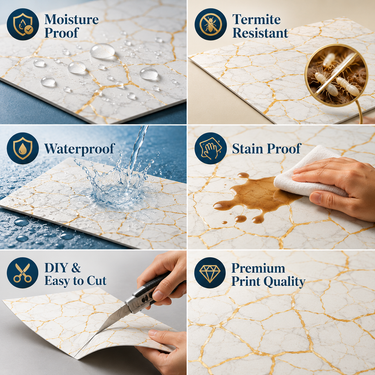 Self Adhesive PVC Foam Wall Sheet 2x2 ft (ND-153) | 2mm Damp-Proof Wall Decor