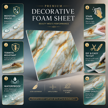 Self Adhesive PVC Foam Wall Sheet 2x2 ft (ND-104) | 2mm Damp-Proof Wall Decor