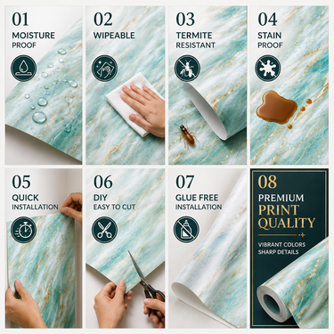 Self Adhesive White Green Yellow Line Texture Wallpaper Roll 2 Meter