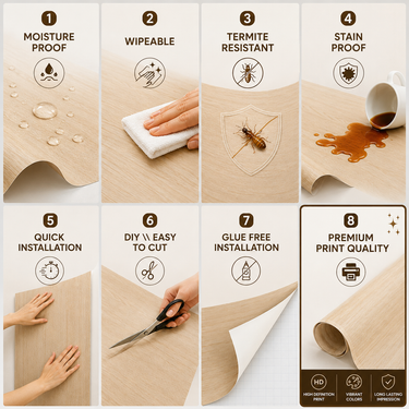 Self Adhesive Light Brown Shade Texture Wallpaper Roll 2 Meter