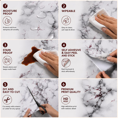 Self Adhesive White Abstract Wallpaper 10m x 18in | Modern Minimalist Wall Decor