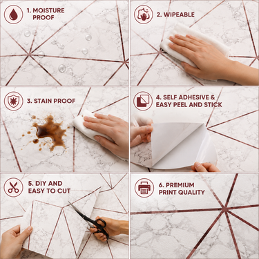 Self Adhesive Geometric Design Wallpaper 10m x 18in | Modern Wall Decor for Home