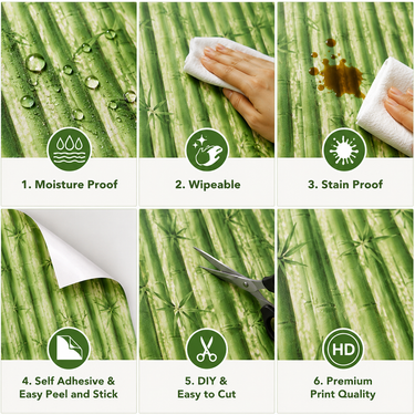 Self Adhesive Bamboo Texture Wallpaper 10m x 18in | Natural Zen Wall Decor