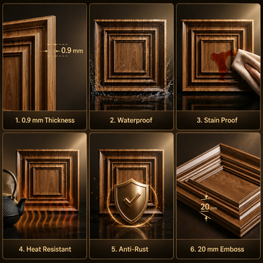 Non Self Adhesive Square Teak Wood 3D PVC Wall Panel 1.5x1.5 ft | 5-Year Life
