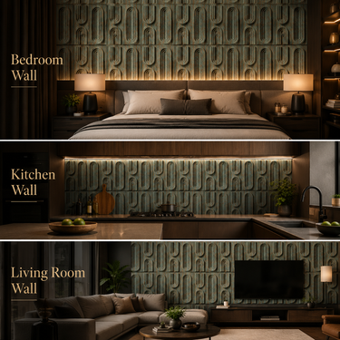Non Self Adhesive Loopa Rustic Wood 3D PVC Wall Panel 1.5x1.5 ft | 5-Year Life
