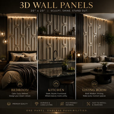 Non Self Adhesive Loopa Mega Graige 3D PVC Wall Panel 1.5x1.5 ft | 5-Year Life