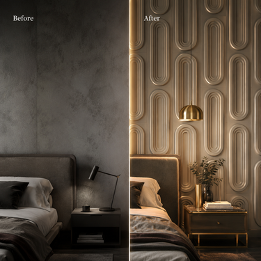Non Self Adhesive Loopa Mega Graige 3D PVC Wall Panel 1.5x1.5 ft | 5-Year Life