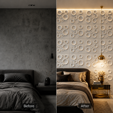 Non Self Adhesive Bubble White 3D PVC Wall Panel 1.5x1.5 ft | 5-Year Life