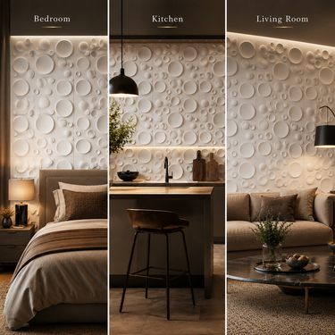 Non Self Adhesive Bubble White 3D PVC Wall Panel 1.5x1.5 ft | 5-Year Life