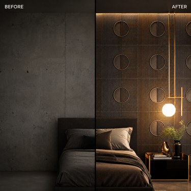 Non Self Adhesive Axis Orbit Magnum Brown 3D Acrylic-Coated PVC Wall Panel 1.5x1.5 ft | 5-Year Life