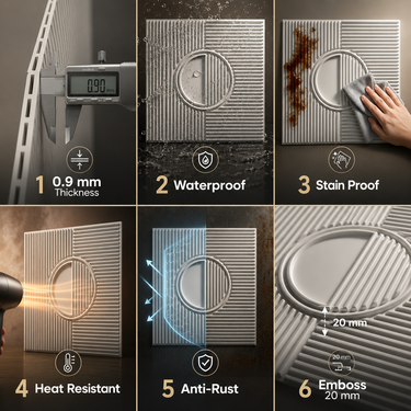 Non Self Adhesive Axis Orbit White 3D PVC Wall Panel 1.5x1.5 ft | 5-Year Life