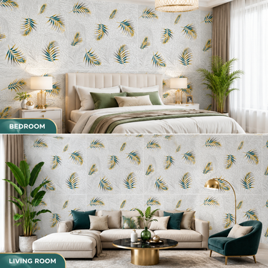 Self Adhesive Leaves Design 2.25x2.25 ft Textured Foam Sheet | 5 Sq.Ft Coverage