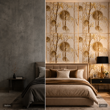 Self Adhesive Tree Design 2.25x2.25 ft Textured Foam Sheet | 5 Sq.Ft Coverage