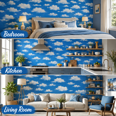 Self Adhesive Sky & Cloud Wallpaper for Children's Room – Nidhi Decor India