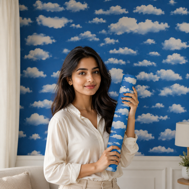 Nidhi Decor Self Adhesive Cloud Texture Wallpaper 10m x 18in – Dreamy Sky Wall Decor Kids Room Mumbai