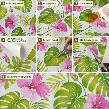 Self Adhesive Pink Floral Wallpaper for Bedroom & Dressing Room – Nidhi Decor India