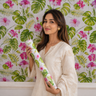 Nidhi Decor Self Adhesive Pink Flowers Wallpaper 10m x 18in – Floral Bedroom Wall Decor Mumbai