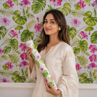 Nidhi Decor Self Adhesive Pink Flowers Wallpaper 10m x 18in – Floral Bedroom Wall Decor Mumbai