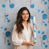 Nidhi Decor Self Adhesive White Blue Circle Wallpaper 10m x 18in – Modern Coastal Wall Decor Mumbai