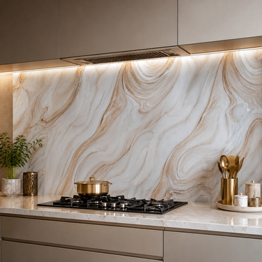 White Onyx & Gold Marble Self-Adhesive Kitchen Sticker – 2 Meter Roll
