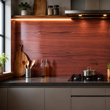 Mahogany Red Wood Grain Self-Adhesive Kitchen Sticker – 2 Meter Roll