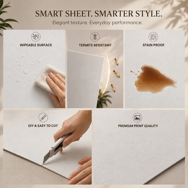 Artisan Stucco Pure White Textured Ceramic Sheet - 2x2 ft