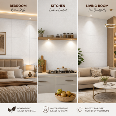 Artisan Stucco Pure White Textured Ceramic Sheet - 2x2 ft