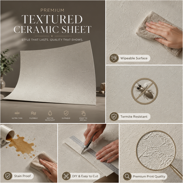 Artisan Plaster Beige Matte Ceramic Sheet - 2x2 ft