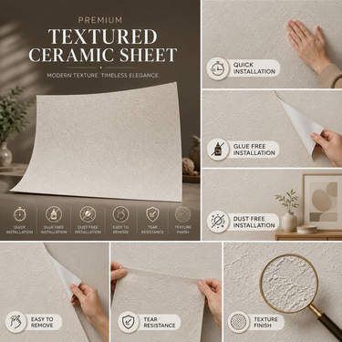 Artisan Plaster Beige Matte Ceramic Sheet - 2x2 ft