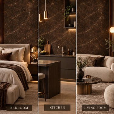 Self Adhesive Brown Texture Wallpaper 10m x 18in | Warm Earth-Tone Wall Decor