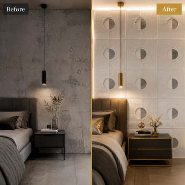 Self Adhesive Temple White Silver 3D PVC Wall Panel 1.5x1.5 ft | Peel & Stick